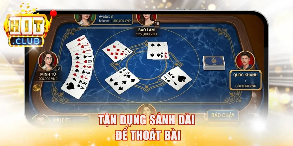 Tận dụng sảnh dài để thoát bài